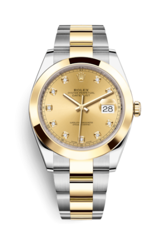 [126303-0011] Datejust 41 Rolesor Yellow Smooth / Oyster / Champagne - Diamond