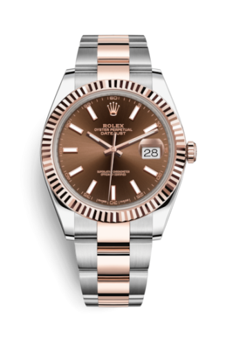 [126331-0001] Datejust 41 Rolesor Everose Fluted / Oyster / Chocolate