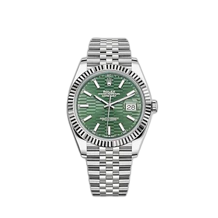 [126334-0030] Datejust 41 Stainless Steel - Fluted / Green - Fluted / Jubilee