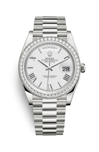 [228349rbr-0039] Day-Date 40 White Gold - Diamond / White - Roman