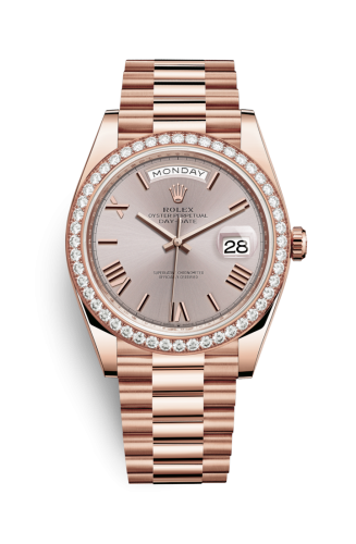 [228345rbr-0008] Day-Date 40 Everose - Diamond / Sundust - Roman