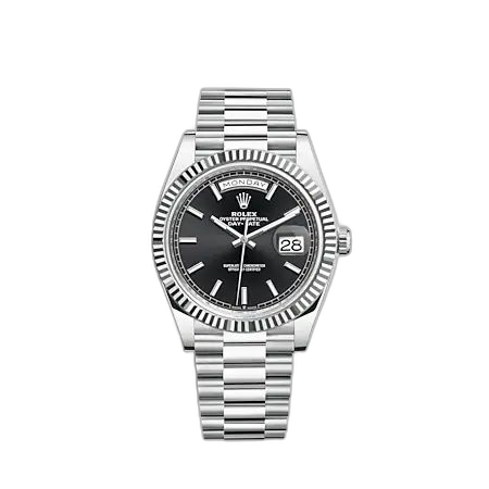 [228236-0003 (aka: M228236-0003)] Day-Date 40 Platinum - Fluted / Black