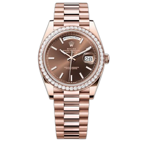 [228345RBR-0024 (aka: M228345RBR-0024)] Day-Date 40 Everose - Diamond / Chocolate