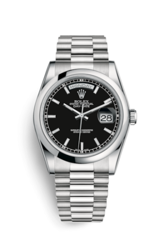 [118206-0042] Day-Date 36 Platinum Domed / President / Black
