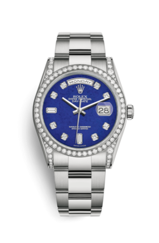 [118389-0086] Day-Date 36 White Gold Diamonds / President / Lapis