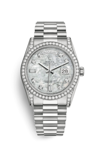 [118389-0012] Day-Date 36 White Gold Diamonds / President / MOP