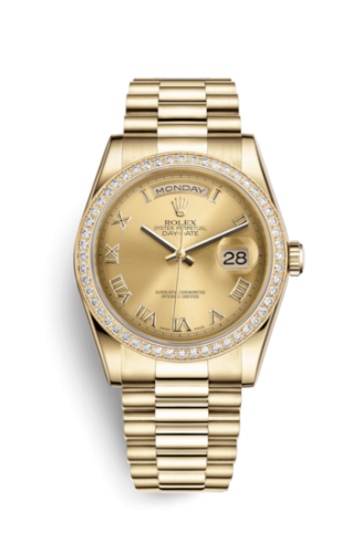 [118348-0147] Day-Date 36 Yellow Gold Diamonds / President / Champagne Roman