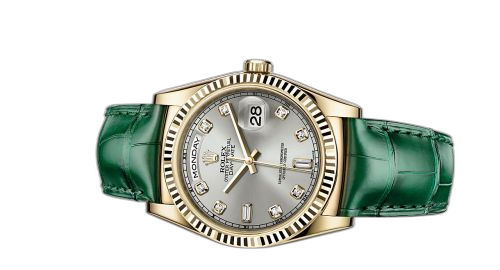 [118138-0135] Day-Date 36 Yellow Gold / Strap / Silver Diamonds