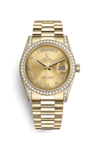 [118388-0036] Day-Date 36 Yellow Gold Diamonds / President / Champagne Roman