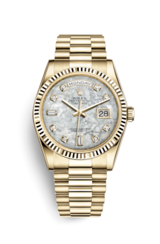 [118238-0115] Day-Date 36 Yellow Gold Fluted / President / MOP