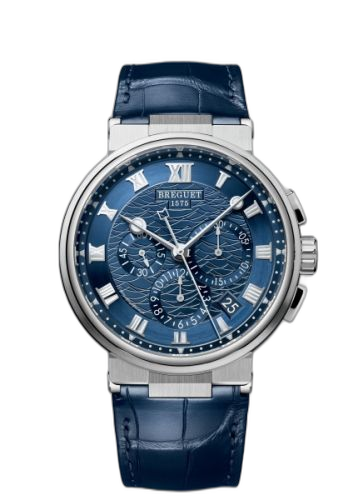 [5527BB/Y2/9WV] Marine Chronograph 5527 White Gold / Blue / Alligator