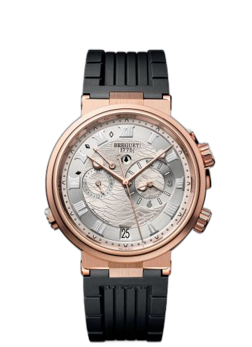 [5547BR/12/5ZU] Marine Alarme Musicale Rose Gold / Silver / Rubber