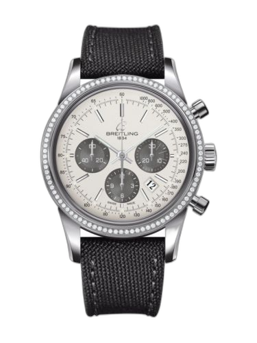 [AB015253.G724.109W] Transocean Chronograph Stainless Steel / Diamond / Panda / Military