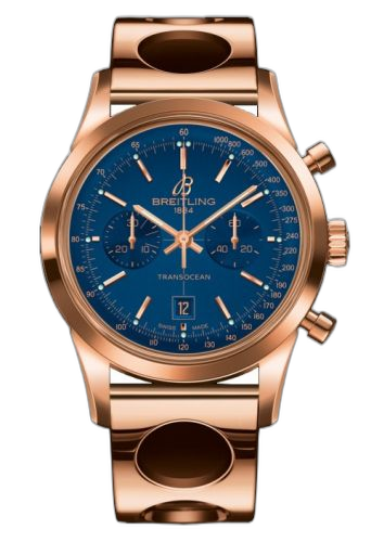 [R4131012.C863.223R] Transocean Chronograph 38 Gold / Blue / Racer