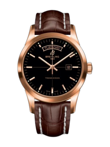 [R4531012/BB70/739P/R20BA.1] Transocean Day & Date Red Gold / Black / Croco / Pin