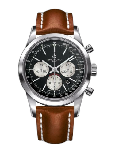 [AB015212/BF26/433X/A20BA.1] Transocean Chronograph Stainless Steel / Reverse Panda / Calf / Pin