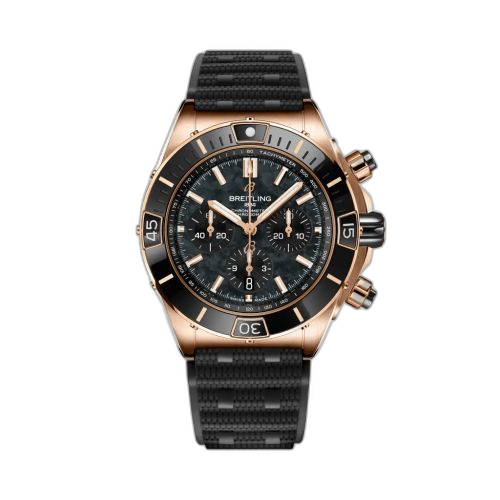 [RB01365A1B1S1] Super Chronomat B01 44 Red Gold / Black MOP / Rubber Rouleaux