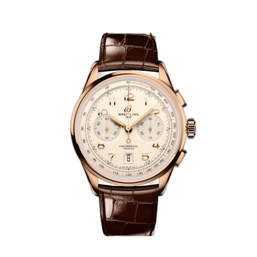 [RB0145371G1P1] Premier B01 Chronograph 42 Red Gold / Cream / Alligator