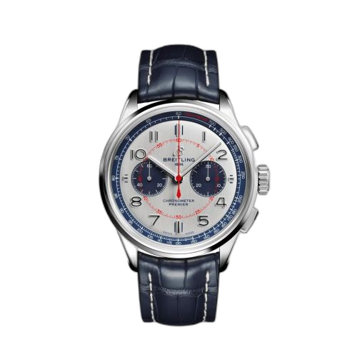 [AB0118A71G1P1] Premier B01 Chronograph 42 Bentley Mulliner Stainless Steel / Silver / Croco / Folding