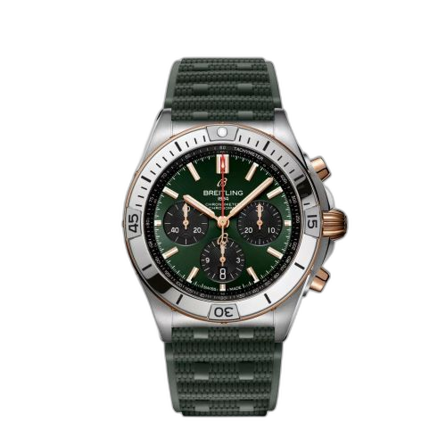 [UB0134131L1S1] Chronomat B01 42 Stainless Steel - Red Gold / Green / Rubber