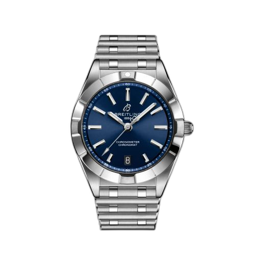 [A77310101C1A1] Chronomat 32 Stainless Steel / Blue / Rouleaux
