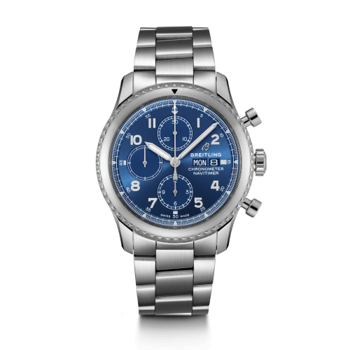 [A13314101C1A1 (aka: A1331410.C997.189A)] Navitimer 8 Chronograph 43 Stainless Steel / Blue / Bracelet