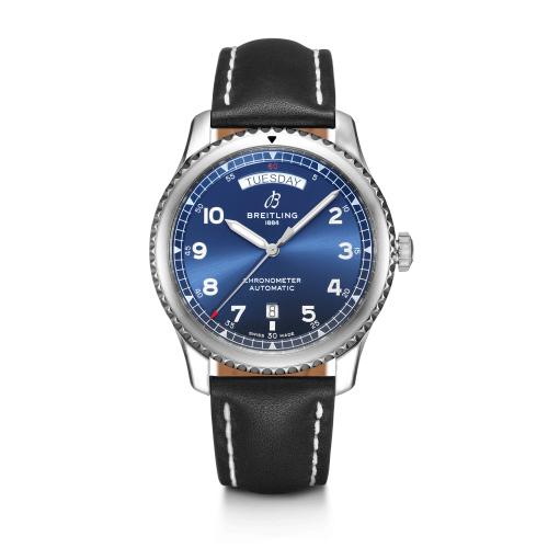 [A45330101C1X1 (aka: A4533010.CA10.489X)] Navitimer 8 Automatic Day & Date 41 Stainless Steel / Blue / Black Calf / Pin