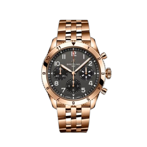 [R233801A1B1R1] Classic AVI Chronograph P-51 Mustang Red Gold / Bracelet