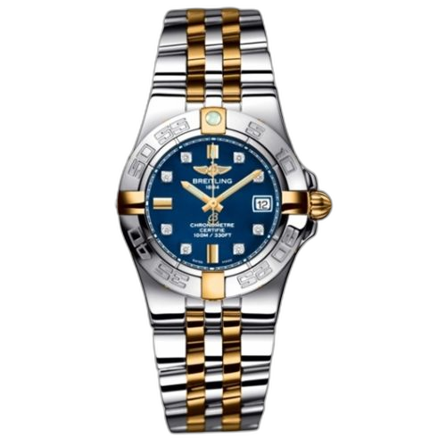 [B71340L2.C815.368D] Galactic 30 Two Tone Blue / Diamond / Two Tone Bracelet