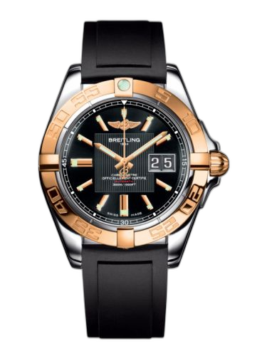 [C49350L2.BA09.132S] Galactic 41 Stainless Steel / Rose Gold / Trophy Black / Rubber