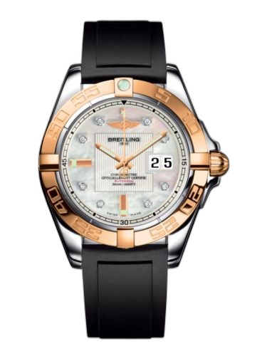 [C49350L2.A706.132S] Galactic 41 Stainless Steel / Rose Gold / Pearl Diamond / Rubber