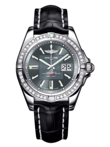 [A49350LA.F549.728P] Galactic 41 Stainless Steel / Diamond / Tomcat Gray / Croco