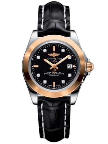 [C7133012/BF64/777P/A14BA.1] Galactic 32 Sleek Edition Stainless Steel / Rose Gold / Trophy Black Diamond / Croco