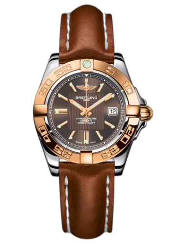 [C71356L2.Q581.406X] Galactic 32 Stainless Steel / Rose Gold / Solar Bronze / Calf