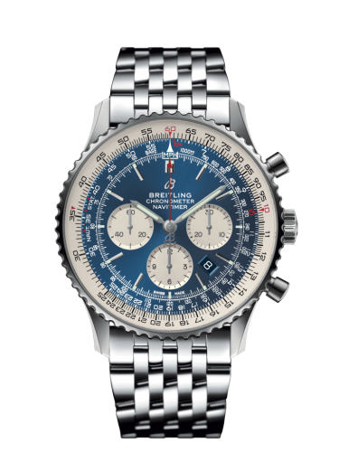 [AB0127211C1A1 (aka: AB012721.CA05.453A)] Navitimer 1 B01 Chronograph 46 Stainless Steel / Aurora Blue / Bracelet