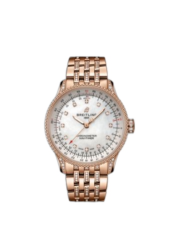 [R17395721G1T1] Navitimer 1 35 Automatic Red Gold - Diamond / MOP / Bracelet