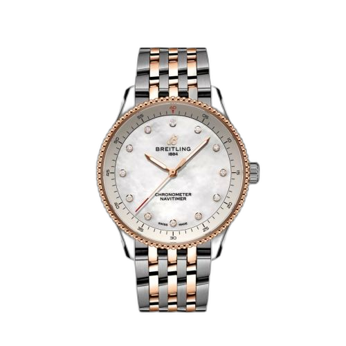 [U77320E61A1U1] Navitimer Quartz 32 Stainless Steel - Red Gold / MOP / Bracelet