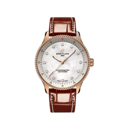 [R77320E61A1P1] Navitimer Quartz 32 Red Gold / MOP / Croco / Pin