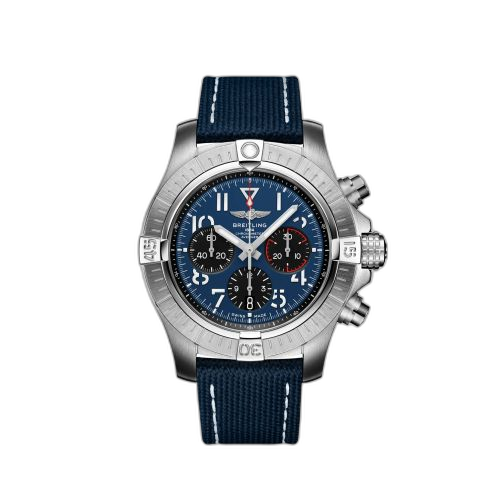 [AB01821A1C1X1] Avenger B01 Chronograph 45 Stainless Steel / Blue / Strap - Pin
