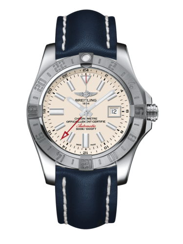 [A3239011/G778/112X/A20D.1] Avenger II GMT Stainless Steel / Stratus Silver / Calf / Folding