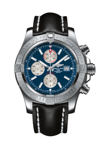 [A1337111/C871/441X/A20BA.1] Super Avenger II Stainless Steel / Mariner Blue / Calf / Pin