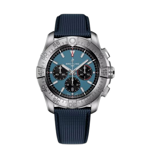 [EB0148101C1X1] Super Avenger B01 Chronograph 46 Titanium / Blue / Strap
