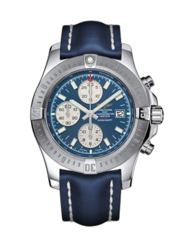 [A13388111C1X1 (aka: A1338811/C914/105X/A20BA.1)] Colt Chronograph Automatic Stainless Steel / Mariner Blue / Calf / Pin