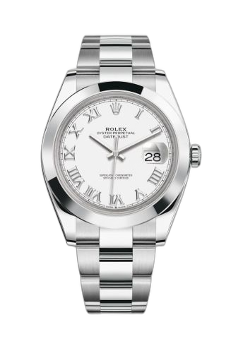 Datejust 41 Stainless Steel Smooth / Oyster / White Roman