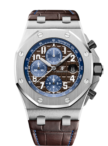 Royal Oak Offshore 42 Stainless Steel / Brown / Alligator