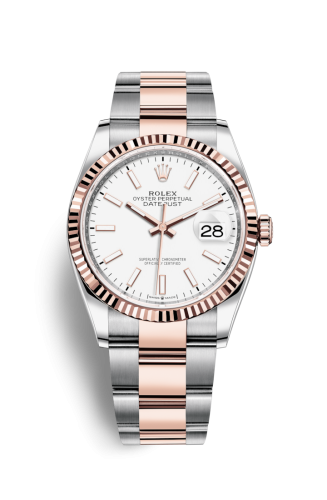 Datejust 36 Stainless Steel / Everose / Fluted / White / Oyster