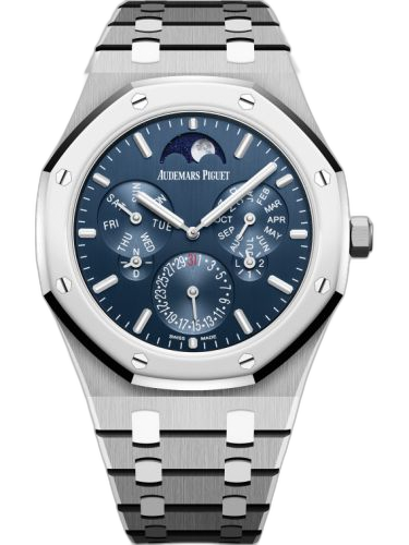 Royal Oak Perpetual Calendar Ultra Thin Titanium - Platinum / Blue / Bracelet
