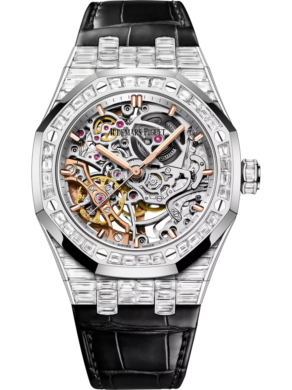 Royal Oak 37 Double Balance Wheel Openworked White Gold - Baguette / Strap