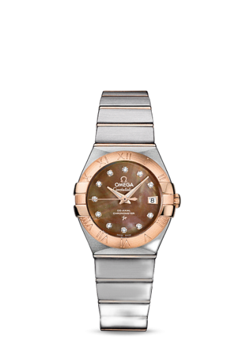 Constellation Co-Axial 27 Brushed Stainless Steel / Red Gold / Brown MOP
