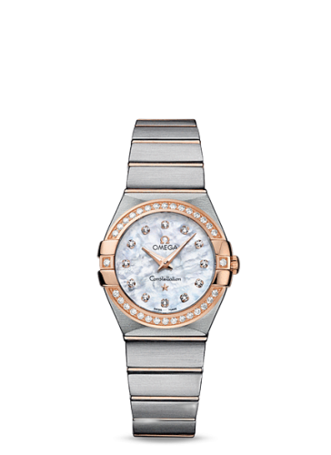 Constellation Quartz 27 Brushed Stainless Steel / Red Gold / Diamond / MOP